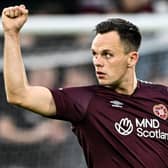 Lawrence Shankland scored Hearts' leveller against Rosenborg.