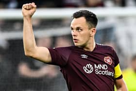 Lawrence Shankland scored Hearts' leveller against Rosenborg.