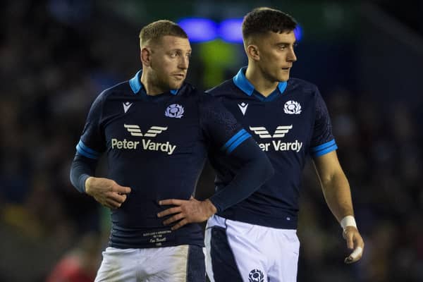 Finn Russell and Cameron Redpath combined well for Scotland against Argentina recently and will link up at Bath next season. (Photo by Ross MacDonald / SNS Group)