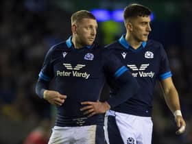 Finn Russell and Cameron Redpath combined well for Scotland against Argentina recently and will link up at Bath next season. (Photo by Ross MacDonald / SNS Group)