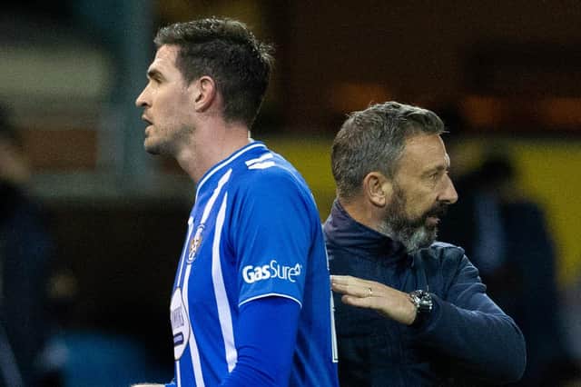 Kilmarnock's Kyle Lafferty is subbed off during a cinch Premiership match between Kilmarnock and St Johnstone at Rugby Park, on October 05, 2022, in Kilmarnock, Scotland. (Photo by Alan Harvey / SNS Group)