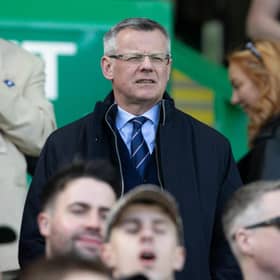 Rangers managing director Stewart Robertson, pictured at Celtic Park earlier this month, is to stand down at the end of the season.  (Photo by Alan Harvey / SNS Group)