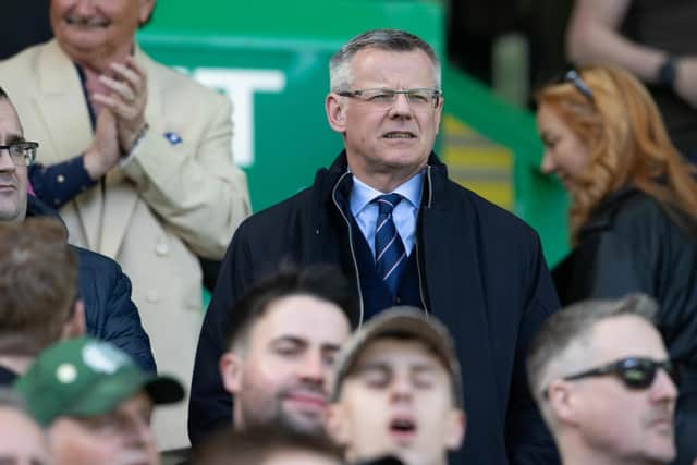 Rangers managing director Stewart Robertson, pictured at Celtic Park earlier this month, is to stand down at the end of the season. (Photo by Alan Harvey / SNS Group)