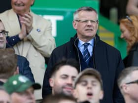 Rangers managing director Stewart Robertson, pictured at Celtic Park earlier this month, is to stand down at the end of the season.  (Photo by Alan Harvey / SNS Group)