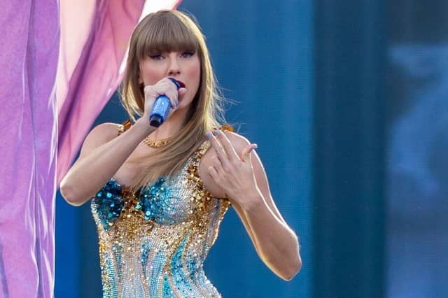 Taylor Swift during her first Edinburgh Eras Tour show at Murrayfield Stadium in 2024.