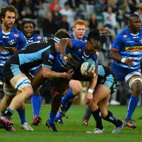 Seabelo Senatla of DHL Stormers during the United Rugby Championship match between DHL Stormers and Glasgow Warriors at DHL Stadium on April 22, 2022 in Cape Town, South Africa. (Photo by Grant Pitcher/Gallo Images/Getty Images)