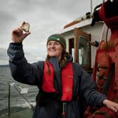 Native oysters are back in the Firth of Forth for the first time in 100 years, thanks to the groundbreaking Restoration Forth project -- Emmy Cooper-Young, from Heriot-Watt University, was part of the team deploying the molluscs in their new home. Picture: Callum Bennetts/Maverick