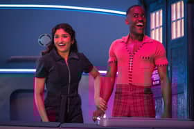 ​Belinda Chandra (Varada Sethu) and The Doctor (Ncuti Gatwa) in the new series of Doctor Who.