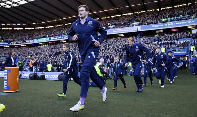 Richie Gray, foreground, will be replaced by his younger brother Jonny, pictured behind him, when Scotland play Argentina. (Photo by Craig Williamson / SNS Group)