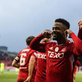 Duk and Bojan Miovski have scored 32 goals between them for Aberdeen this summer (Photo by Mark Scates / SNS Group)