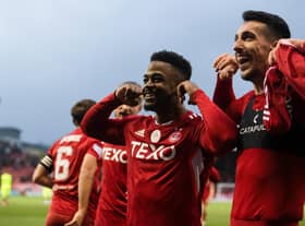 Duk and Bojan Miovski have scored 32 goals between them for Aberdeen this summer (Photo by Mark Scates / SNS Group)