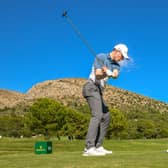 Euan Walker plays his tee shot on the 10th hole on day two of the Rolex Challenge Tour Grand Final supported by The R&A at Club de Golf Alcanada in Mallorca. Picture: Octavio Passos/Getty Images.