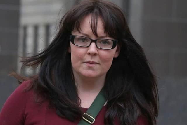 Former SNP MP Natalie McGarry outside Glasgow Sheriff Court during her trial.