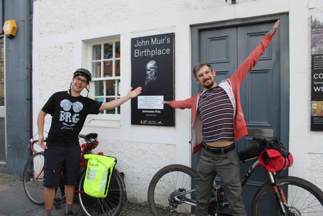 Arriving at John Muir's Birthplace in Dunbar, East Lothian on day four. Born in the town in 1838, he left aged 11 with his family for the United States where he went on to become an advocate of forest conservation and became known as 'the father of National Parks’
