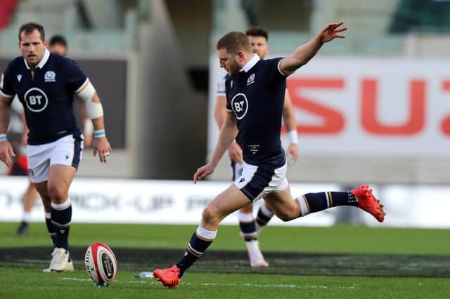 Finn Russell suffered a groin injury in his first Scotland start in over a year.