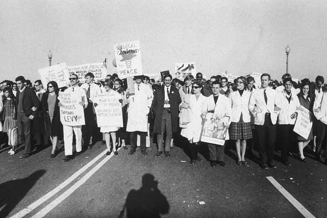 Protesters against the Vietnam War march in Washington, DC, in October 1967 (Picture: Hulton Archive/Getty Images)