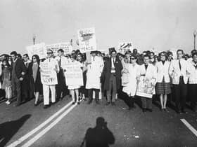 Protesters against the Vietnam War march in Washington, DC, in October 1967 (Picture: Hulton Archive/Getty Images)