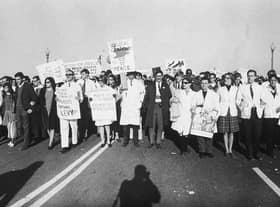 Protesters against the Vietnam War march in Washington, DC, in October 1967 (Picture: Hulton Archive/Getty Images)