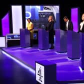 Krishnan Guru-Murthy hosts the debate with the candidates, Kemi Badenoch, Penny Mordaunt, Rishi Sunak, Liz Truss and Tom Tugendhat who are in the running for Prime Ministe  facing questions from a studio audience of floating voters. Picture: Tom Nicholson/Shutterstock
