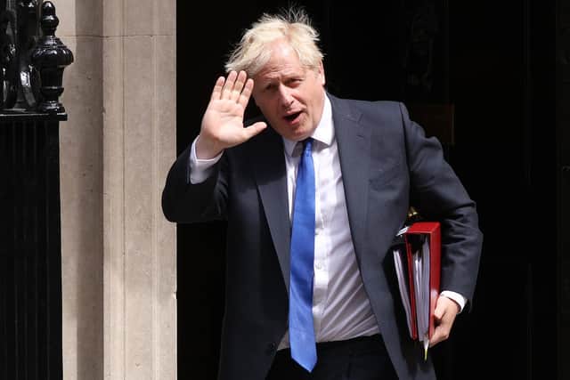 Prime Minister Boris Johnson leaves 10 Downing Street for PMQs. Picture: Dan Kitwood/Getty Images