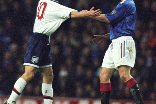 Jousting with Gazza and giving as good as he gets in the Raith Rovers midfield