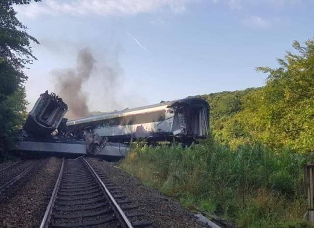 The train had turned back after encountering a landslide when it is reported to have hit another.