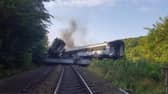 The train had turned back after encountering a landslide when it is reported to have hit another.
