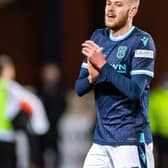 Zak Rudden pictured during his debut for Dundee in their 0-0 draw against Dundee United at Dens Park on Tuesday night. (Photo by Roddy Scott / SNS Group)