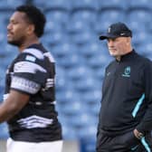 Fiji coach Vern Cotter oversees training at BT Murrayfield ahead of the match with Scotland. (Photo by Ross MacDonald / SNS Group)