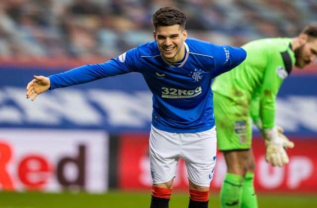 Rangers attacking midfielder Ianis Hagi returned from his period of Covid self-isolation to play a key role in the Premier Sports Cup quarter-fina win over Livingston at Ibrox on Wednesday night. (Photo by Craig Williamson / SNS Group)