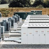 An example of a battery energy storage system. These consist of one or more large batteries that store electrical power for use at a later time.