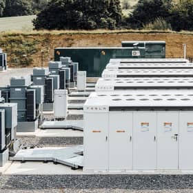 An example of a battery energy storage system. These consist of one or more large batteries that store electrical power for use at a later time.