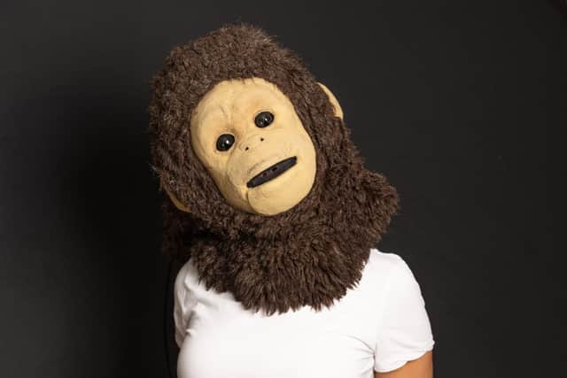 Comedian and ventriloquist Nina Conti plays Jane, a woman hidingin a monkey suit, in her unconventional road movie, Sunlight. Conti commissioned a life-sized Monkey suit from a Star Wars costume creator to bring her ventriloquism puppet into the world of film. She will also be appearing with her Fringe show, Whose Face Is It Anyway? in Edinburgh. Pic. Steve Best