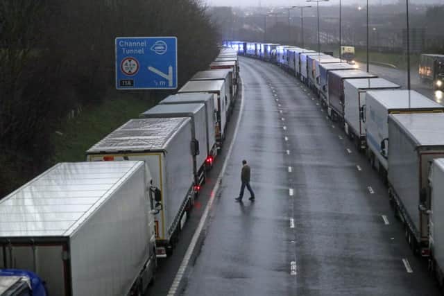 The port of Dover has closed to outbound traffic, causing huge queues (PA Media)