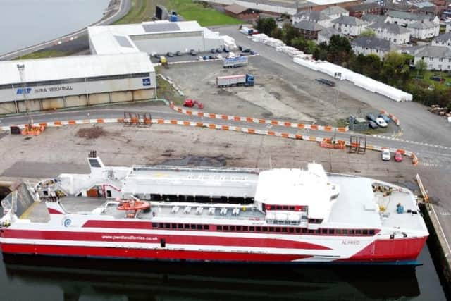 Alfred in Ayr harbour on Wednesday. Picture: John Devlin