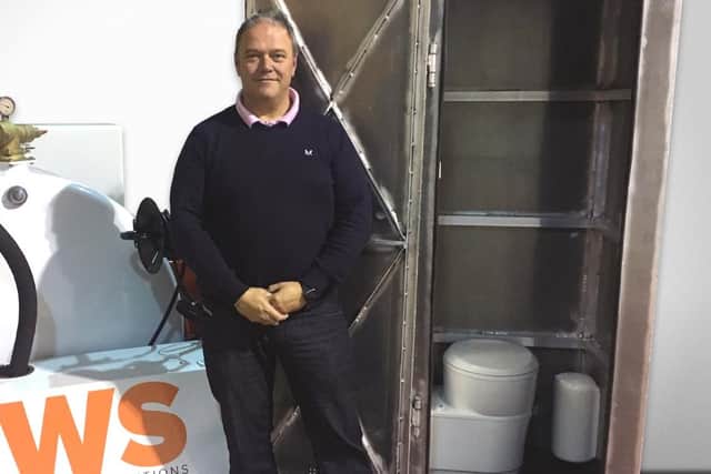 The new in-turbine toilet cubicles are the brainchild of Dan Greeves, of Pegasus Welfare Solutions