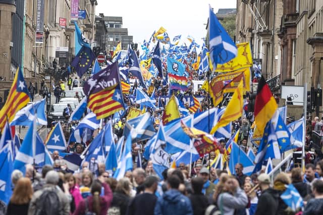 A pro-independence rally in Glasgow
