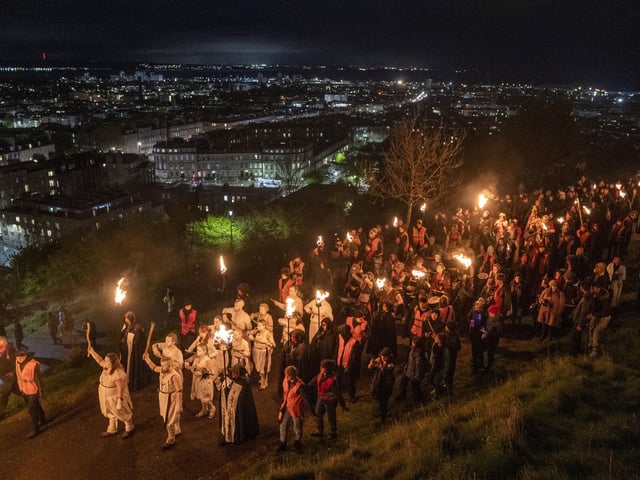 Thousands of spectators were enjoying the display at Calton Hill.