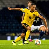 Youri Tielemans in action for Belgium against Scotland in 2019. (Photo by Alan Harvey / SNS Group)
