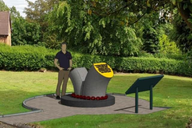An artist's impression of the granite sculpture