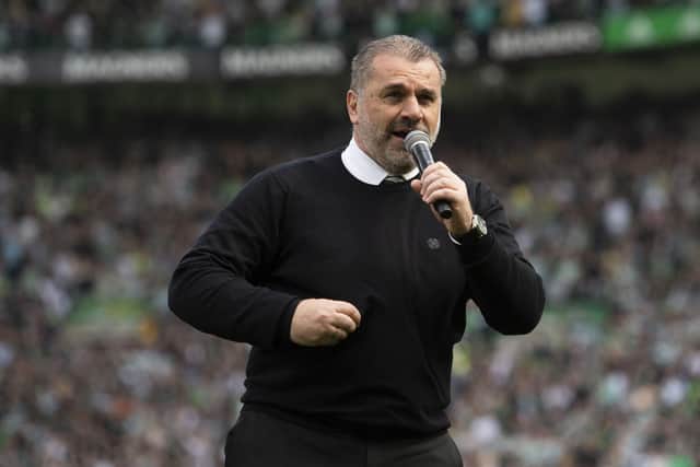 Ange Postecoglou told Celtic supporters his team would be "bigger and better" next season but they have yet to make significant transfer market strides towards that.(Photo by Craig Foy / SNS Group)