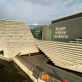 Christopher Kane's installation has been erected on the facade of V&A Dundee.