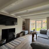 Fisherman cottage living area leading to garden