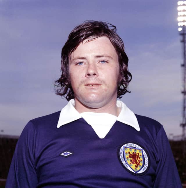 Pat McCluskey in his Scotland strip for the 1974-75 season