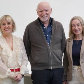 Left to right Professor Eleanor Shaw, Sir Tom Hunter, and Scotland's Chief Entrepreneur Ana Stewart at the Small Business and Entrepreneurship Conference at the University of Strathclyde’s Technology and Innovation Centre in Glasgow