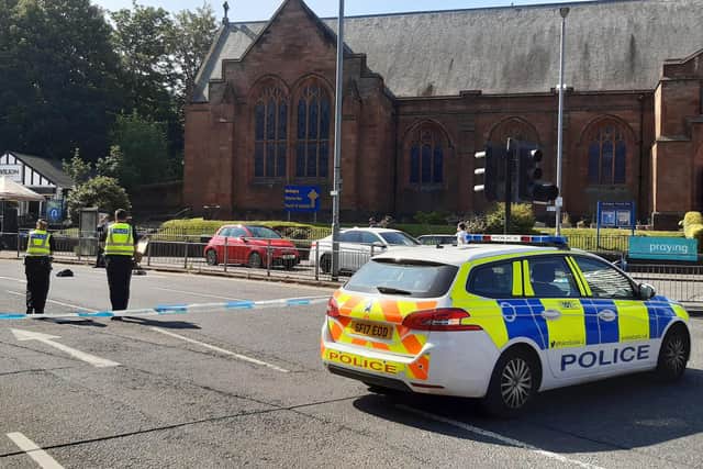 A man sustained serious injuries following an incident in Crow Road, Broomhill. Picture: The Scotsman.