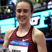 Laura Muir wins the Wanamaker Mile during the 115th Millrose Games at The Armory Track on February 11, 2023 in New York City. (Photo by Jamie Squire/Getty Images)