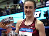 Laura Muir wins the Wanamaker Mile during the 115th Millrose Games at The Armory Track on February 11, 2023 in New York City. (Photo by Jamie Squire/Getty Images)