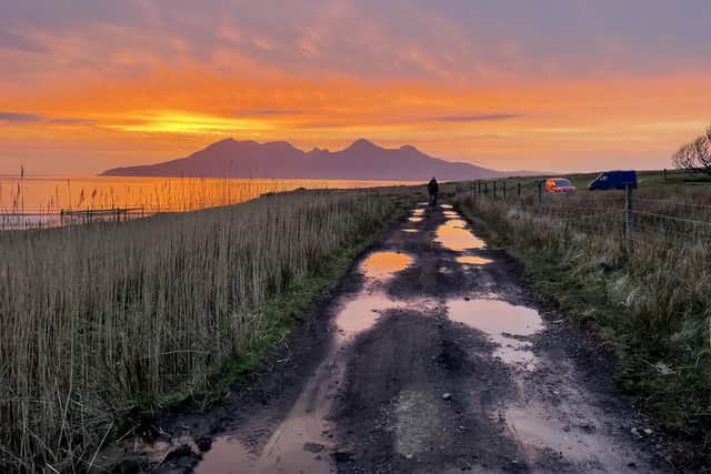 Sunset view of the Isle of Rum (pic: Rebecca Smith)