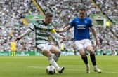 Celtic's Callum McGregor and Rangers' Tom Lawrence in action during the most recent Parkhead meeting on May 11. (Photo by Craig Foy / SNS Group)
